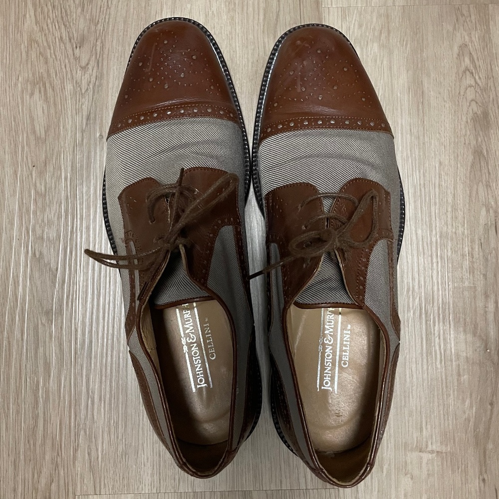 Johnston & Murphy Men's Leather & Canvas Cellini Shoes - US 10.5